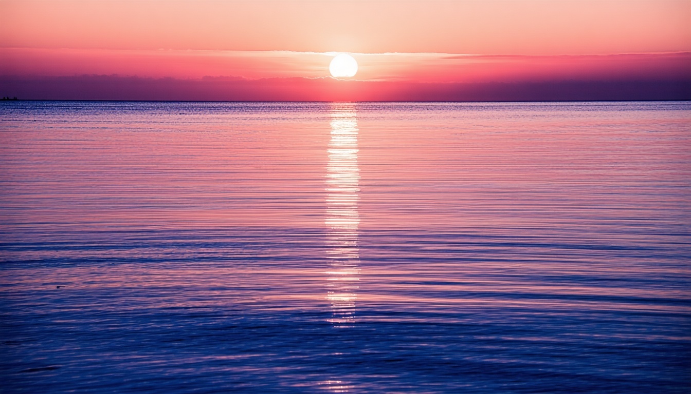 A serene sunset over calm waters, symbolizing the